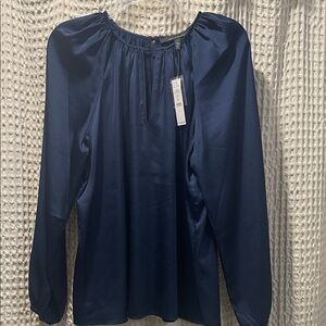 White House Black Market Midnight Blue Women's Blouse size Large New with tags
